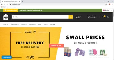 Boutique en ligne B2C www.kamibasics.com - Création de site internet