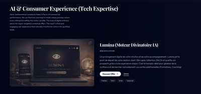Lumina – Expérience digitale pour praticiens - Artificial Intelligence