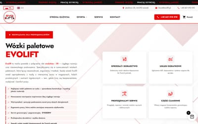 EVO LIFT - pallet trucks product website - Website Creatie