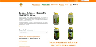 Diatomeas Iberia e-commerce - Création de site internet
