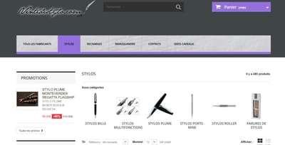 Création d'un site de vente en ligne de stylos - Website Creation