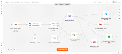 AI-Powered Email Lead Capture & Auto-Reply Pipeline - Artificial Intelligence