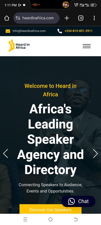 Designed the website and content direction for heardinafrica.com - Création de site internet