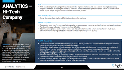 ANALYTICS –  Marketing Company - Web analytics/Big data