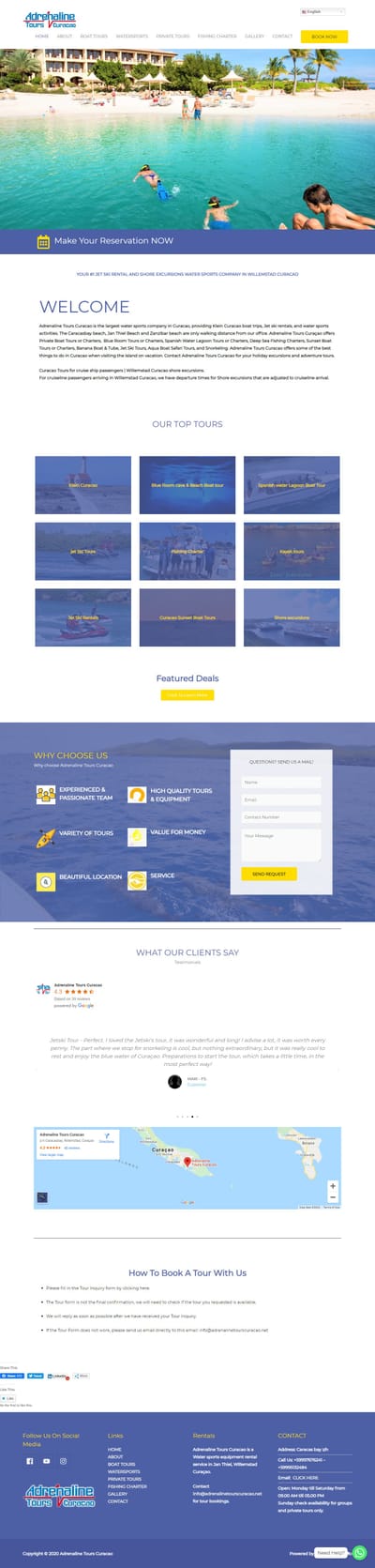 Adrenaline Tours Curacao Website Project - Branding & Positionering