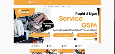 SUN GSM: website and online store for a phone repair shop - E-commerce