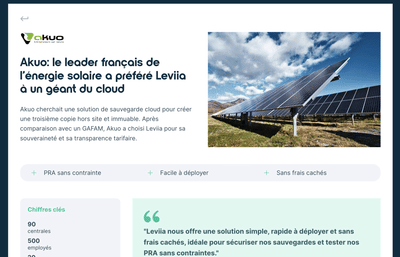 Why Akuo preferred Leviia S3 over a cloud giant for backups - solutions-cloud