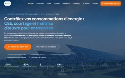 R&E Energies — site vitrine B2B & CRM sur mesure pour les CEE - Website Creation