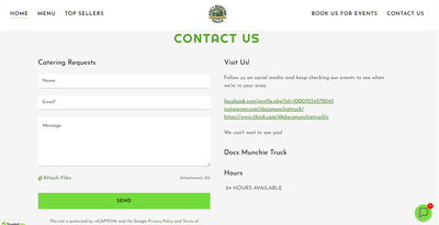 Website Design & Development for Doc’s Munchie Truck - Creación de Sitios Web