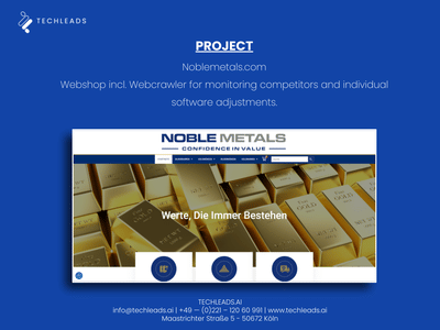 NobleMetals | Online- & POS - Edelmetallhandel - Création de site internet