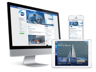 Gestion des réseaux sociaux et du site Voile Banque Populaire - Website Creation