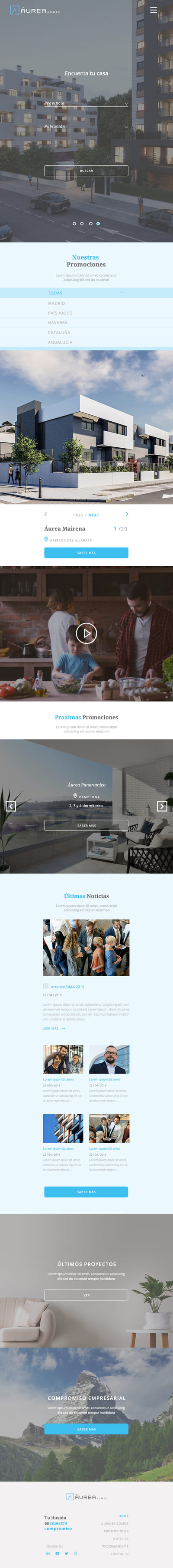Diseño Web Mobile Áurea Homes. - Branding y posicionamiento de marca