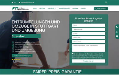Webdesign für FIT Umzug & Entrümpelung - Webseitengestaltung