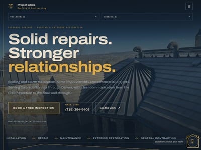 Custom website for Project Allies Roofing & Contracting - Création de site internet