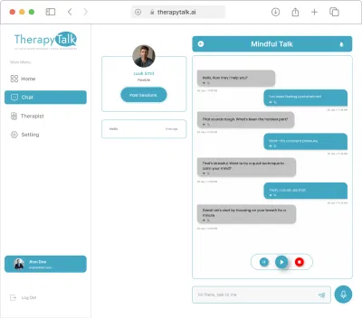 Therapy Talk | AI-powered Personalized Therapeutic Services - Mobile App