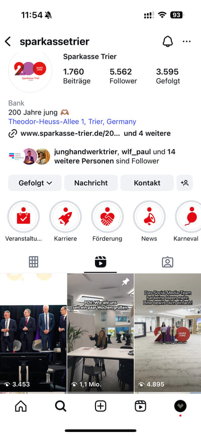 Social-Media-Management Sparkasse Trier - Social Media