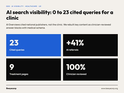 AI search visibility (GEO) for a UK healthcare clinic - SEO