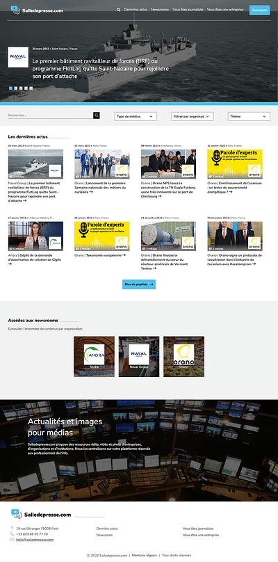 Plateforme web de contenus média - Software Ontwikkeling