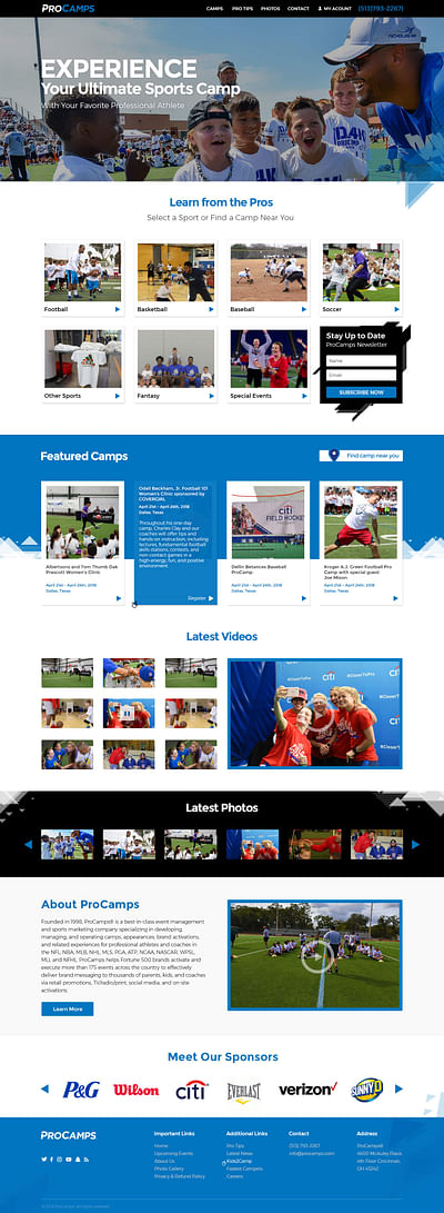 Sports Event Management Company Website & UX/UI - Website Creation