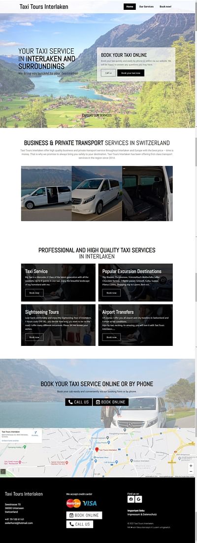 Taxi Tours Interlaken - Interlaken, Schweiz - Création de site internet