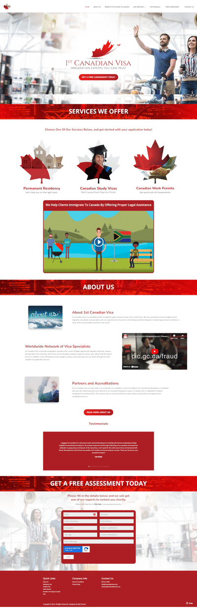 SEO & Web Design: 1st Canadian Visa - Création de site internet