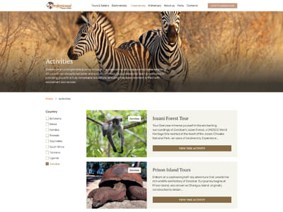 Website Design for Professional Safari - Création de site internet
