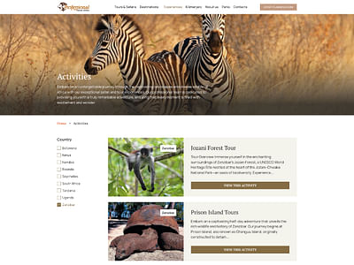 Website Design for Professional Safari - Creazione di siti web