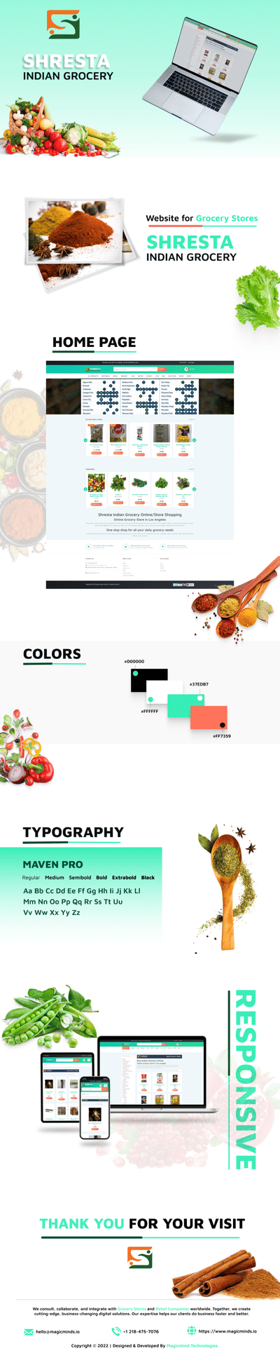 Shresta Indian Grocery: Website for Grocery Stores - Webanwendung