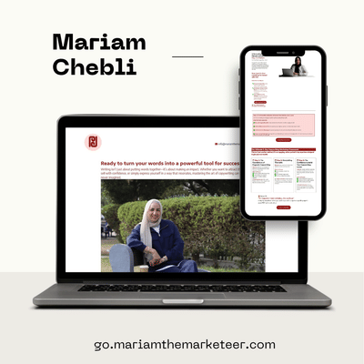Mariam Chebli - Coaching Website & advertising - Werbung