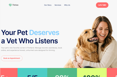 Thrive Vet | Web design and development - Creación de Sitios Web