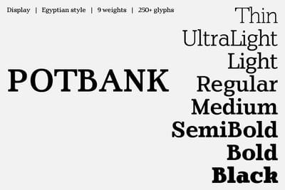 Potbank font - Design & graphisme