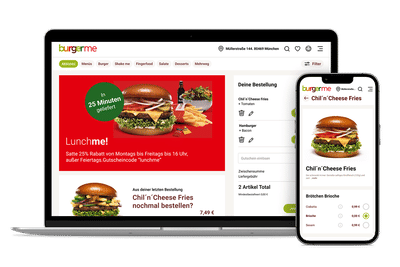 Gruppenbestellung und Fast Lane für burgerme - Innovación