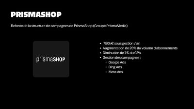 PrismaShop | Refonte de la structure de campagnes - Redes Sociales